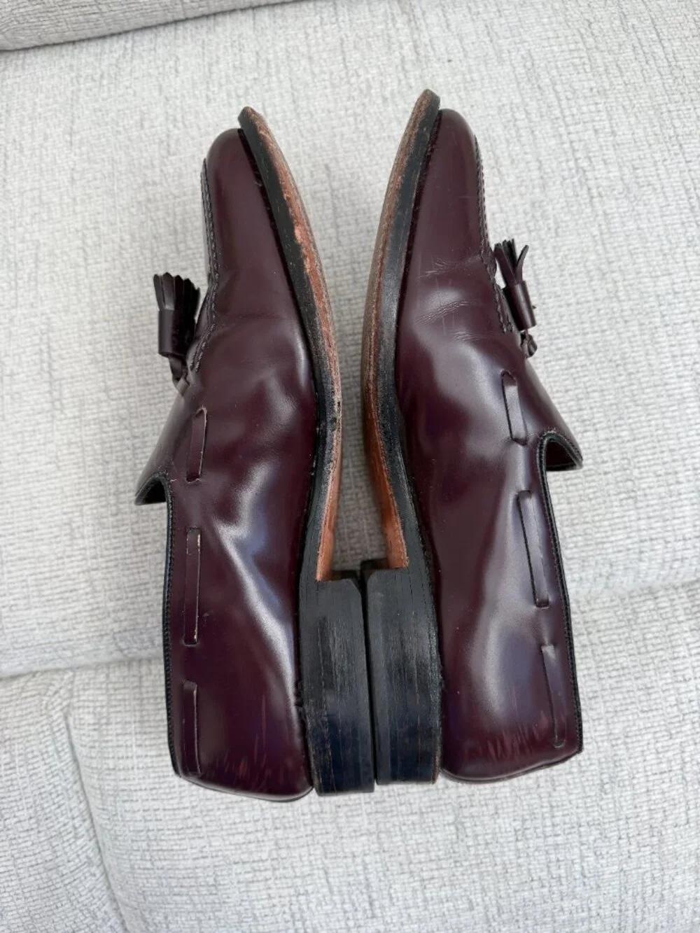 Allen Edmonds Grayson Mens 6.5 EEE Burgundy Tassel Loafers Dress Shoes USA 8297